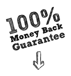 100% Money Back Guarantee - Hand Drawn Black